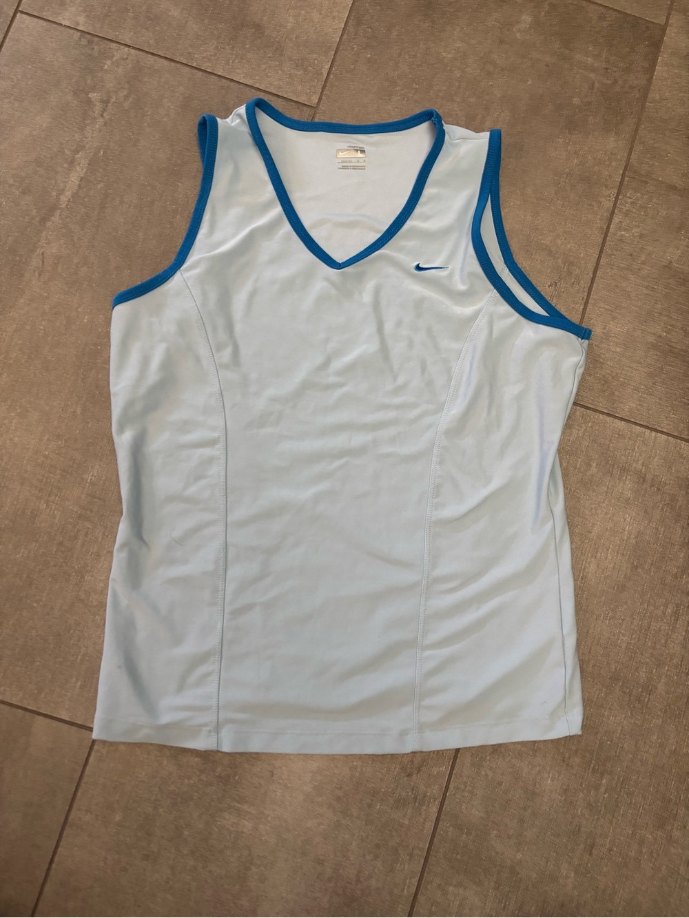 Nike Light Blue Tank Top with Royal Blue Trim